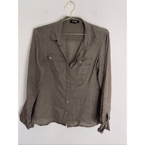 SAKS FIFTH AVENUE Linen Button Down Shirt Size Small